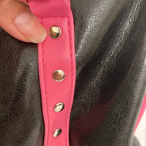Rosetti Faux Leather Black & Pink Purse - Picture 12 of 14